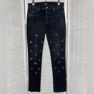 Hudson Riley Crop Relaxed Straight Leg Jeans Myth Black Size 25